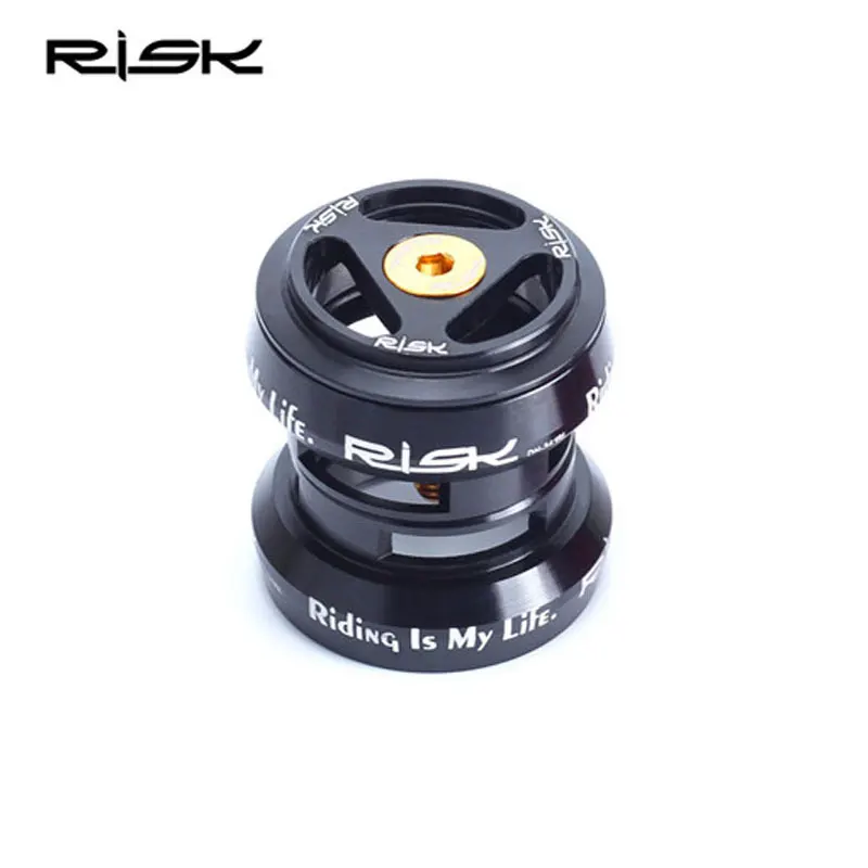 RISK 1-1/8" Ultralight MTB Mountain Bike Headset 34mm Aluminum+Titanium Alloy 7075 CNC Bicycle Cycling Hollow Headset Black/ Red - Цвет: Black