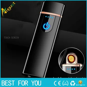 

10pcs/lot Usb charge electronic lighters windproof thin male personality electric heating wire colorful cigarette lighter