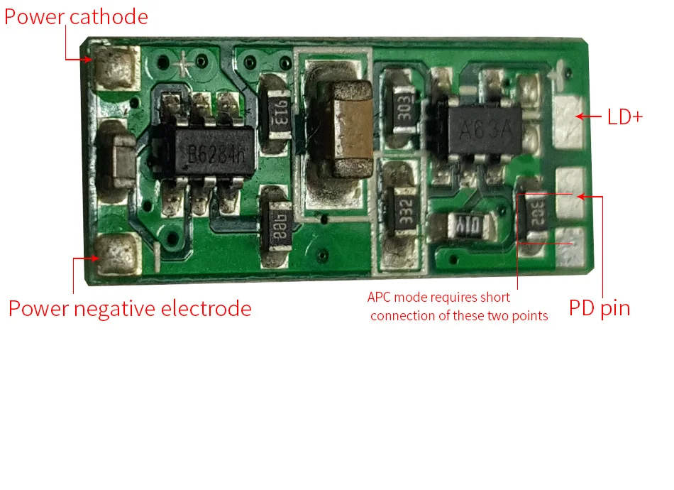 Лазерный драйвер печатной платы Размер 7,7 мм* 18 мм 520nm 405nm 450nm лазерный диодный драйвер ACC Рабочий режим 3 В до 7 В напряжение питания