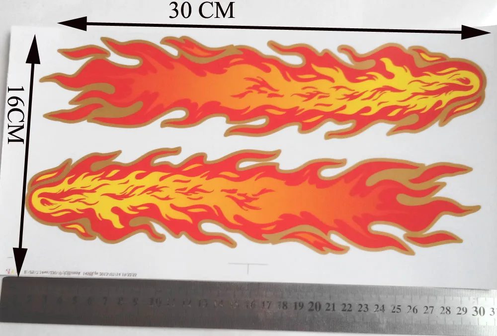 

1 sheet 30CM Flame sticker for motorcycle chopper dirt bike ATV off road bike,scooter,UTV waterproof high quality
