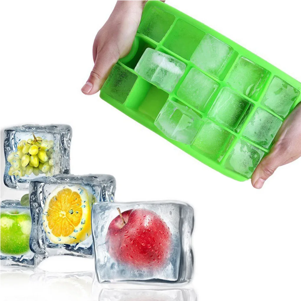 15 Сетки квадратной формы форма для льда лоток силиконовые фрукты мороженое эскимо производитель для вина Кухня Бар