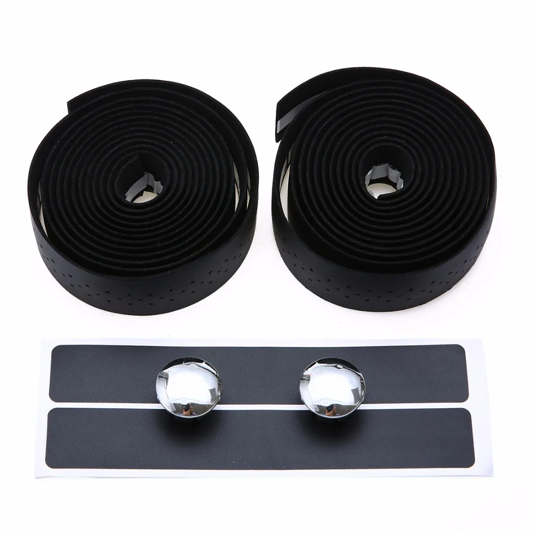 2Pcs Bike Bicycle Handlebar Tape Cycling Road Bike Sports Handlebar Tape Luxury Faux Leather Bar Tape Mountain Fixed Gear Belt