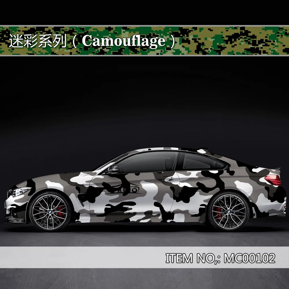 Best Offers Zwart Wit Grijs Camouflage Vinyl Car Wrap Film Auto Voertuig Sticker Camo Car Wrapping Folie Met Luchtbel
