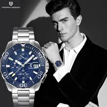 Relogio Masculino PAGANI DESIGN Men Top Stainless Steel Multifunctional Men Watches Luxury Brand motion Quartz Watch Diving 30M