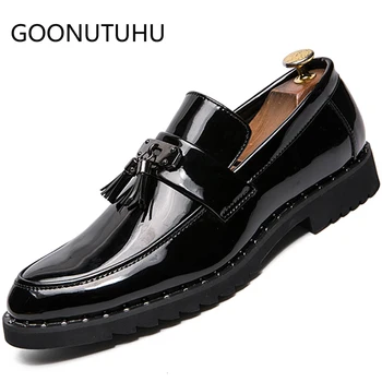 

2019 new fashion men's shoes casual leather loafers male classic white black slip on shoe man comfortable shoes for men hot sale