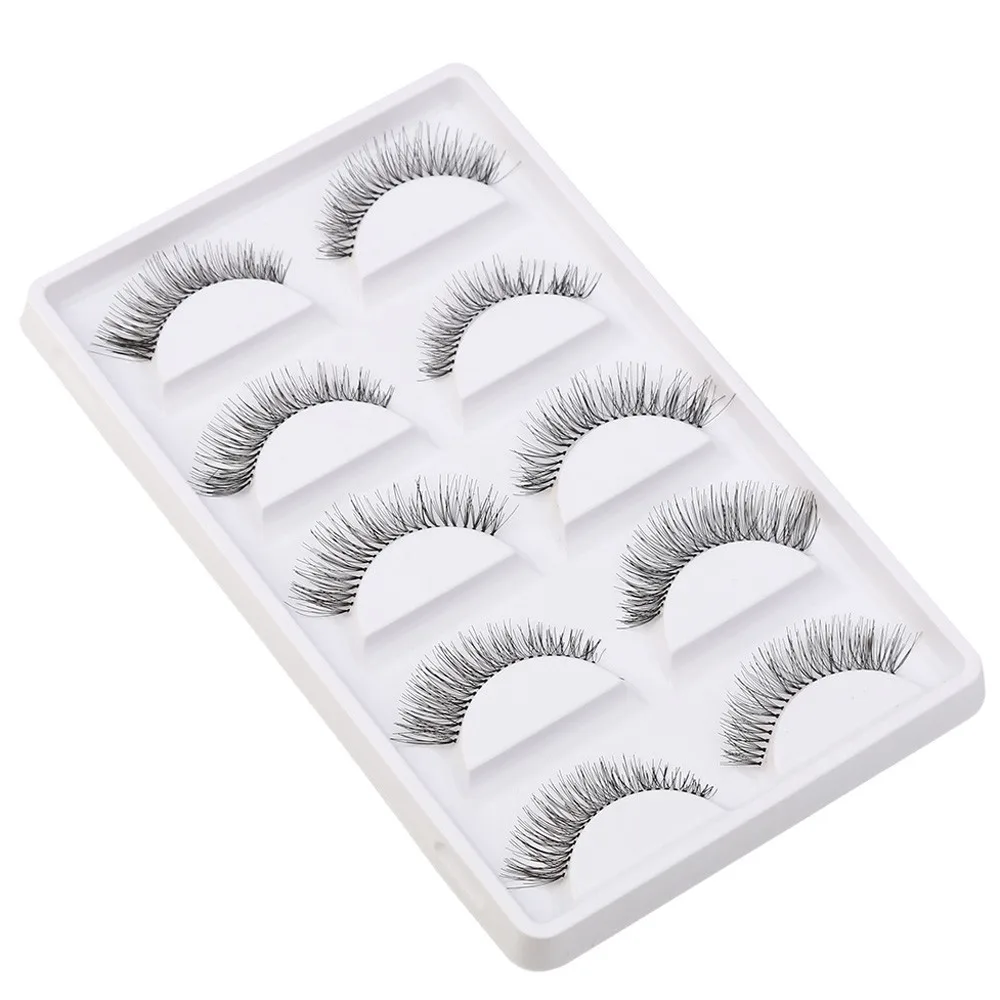 

5 Pairs Thick Long Cross Party False Eyelashes Black Band Fake Eye Lashes russian volume 3d lash extension magnetic eyelashes