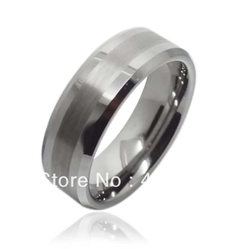 

Anniversary Gift HOT SALES WHOLESALES PRICE Women&Men's Tungsten Carbide Ring Tungsten Brushed Center Comfort Fit Ring