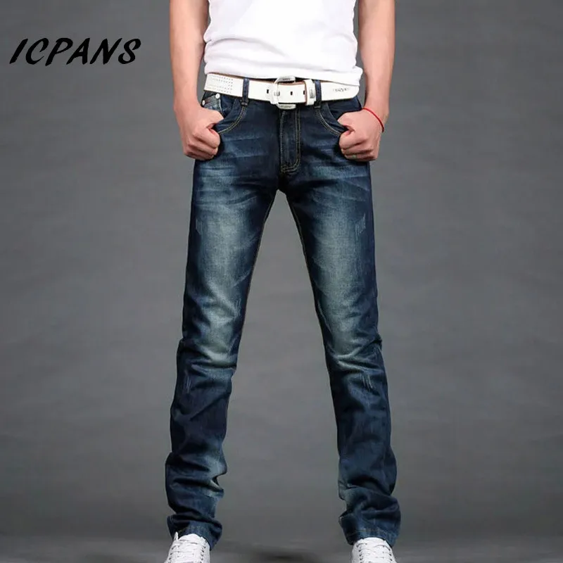 ICPANS Skinny Jeans Men Classic Straight Mens Jeans Denim