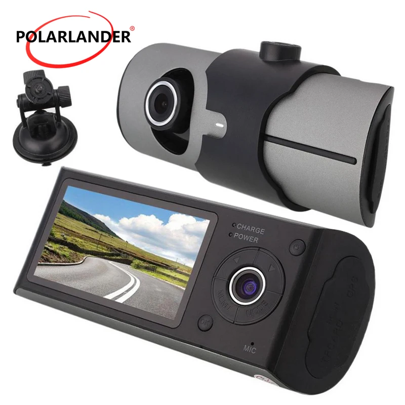 

Dual Lens Car DVR R300 With GPS Module G-Sensor Camcorder Camera Recorder 2.4" LCD With 120 Degree Wide View Angle Rear Camera