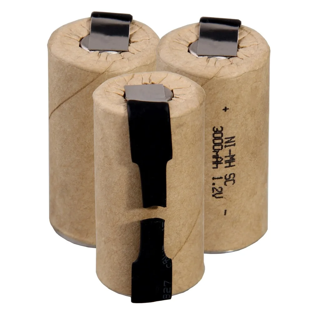 3 шт. SC 3000mah 1 2 v аккумулятор NIMH аккумуляторные батареи для аварийного освещения