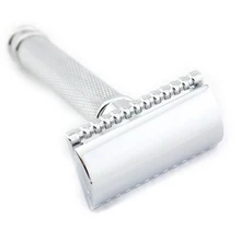 Double Edge Safety Razor Shaving Razor Silver Manual Razor Classic Style 9.8CM Anti Slip handle Lyrebird H1 NEW