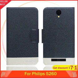 На Алиэкспресс купить чехол для смартфона 5 colors hot!! for philips s260 case 5.45дюйм. flip ultra-thin leather exclusive phone cover fashion folio book card slots