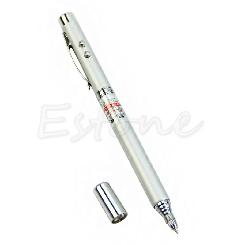  OOTDTY Powerful 4 In 1 Point Telescopic Red Laser Pointer Pen Teaching Tools LED Light Ball Pen Sta - 32822525896