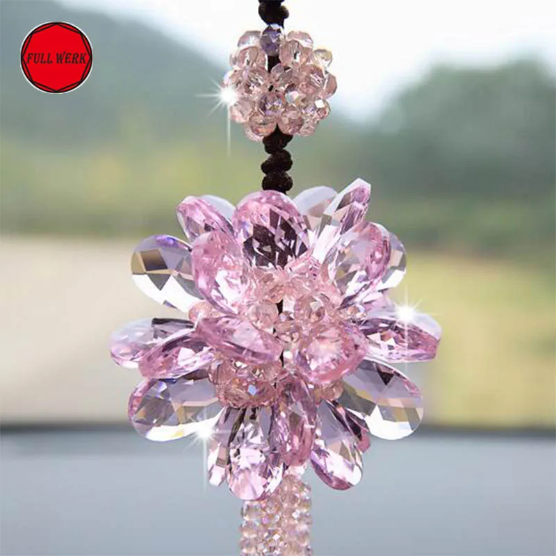 Красивая Хрустальная подвесная вешалка для зеркала заднего вида автомобиля