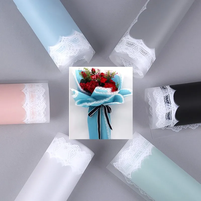 

Matte Gift Decoration Wrap Crafts paper Lace Waterproof Flower Wrapping Paper Floral Bouquet Packaging Materials 20sheet