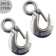 S320 защелкивающийся крюк подъемного крана с предохранительной нагрузкой 1 т из нержавеющей стали, аксессуары для морской лодки, крючки для подъема груза