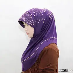 Новый Жемчуг, горный хрусталь мусульманский хиджаб тюрбан Стойкий цвет для женщин хиджаб шифон народная шаль шарф повязка на голову