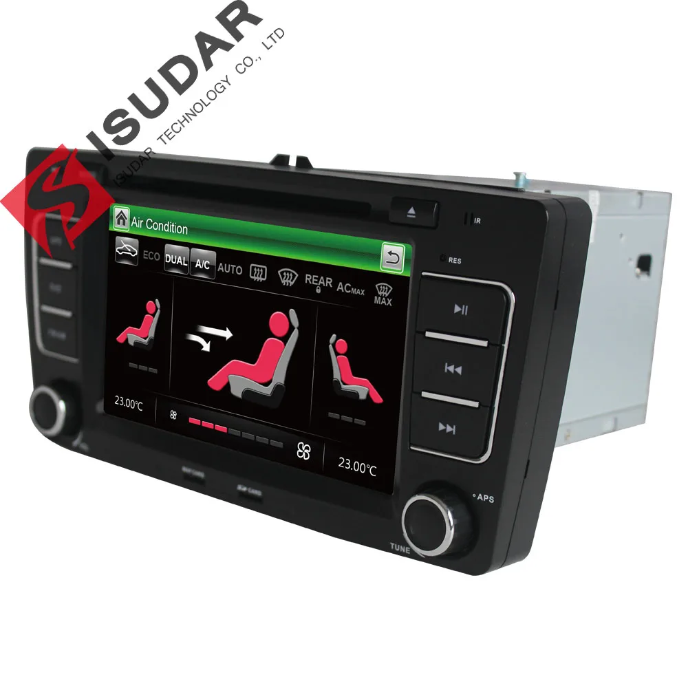 Two Din 7 Inch Car DVD Video Player For SKODA Octavia 2009-2013 CANBUS GPS Navigation Bluetooth IPOD Radio RDS WIFI SD Free Maps