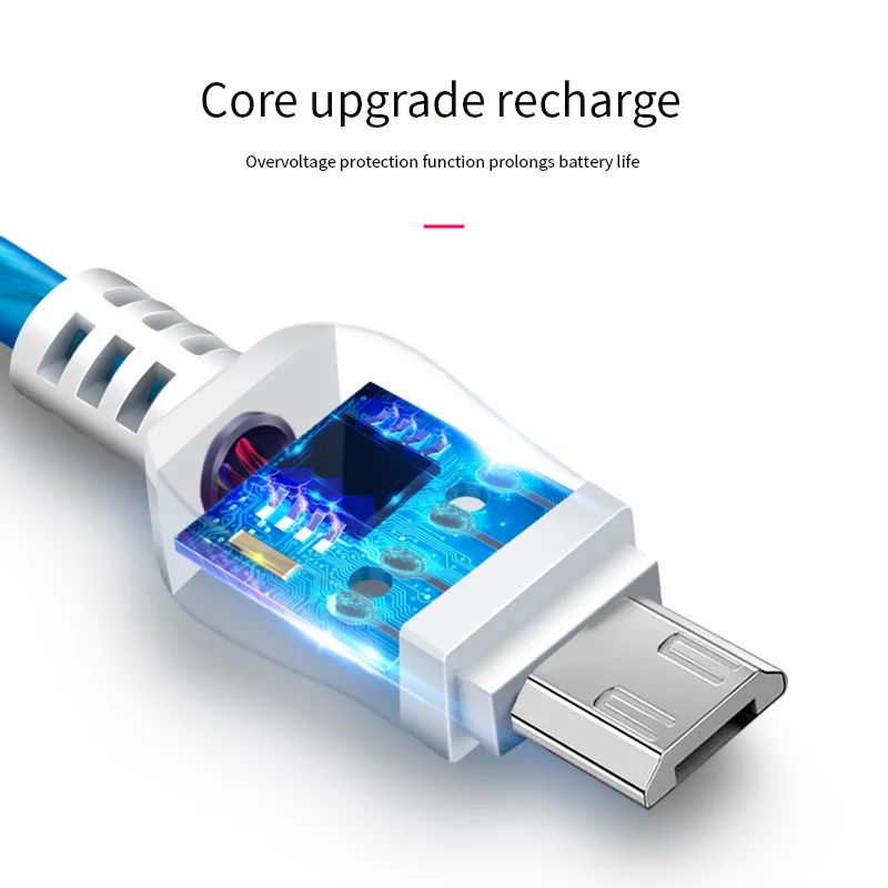 Светодиодный usb кабель для зарядки и передачи данных Galaxy S7 S6 S5 J5 A5 Huawei Redmi Note 3 4 5