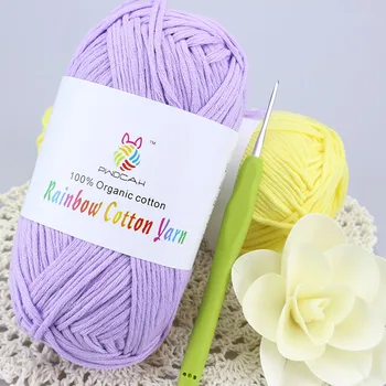 

500g/Lot Baby 100% Cotton Thick Hand Knitting Crochet Yarns Threads Eco-Friendly Dyed Summer Clothes Cotton YARN Laine Coton