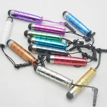 Мини пластиковый стилус для емкостного экрана, удобная ручка для сенсорного экрана с разъемом 3,5 мм для iPhone iPad samsung Tablet PC+ печать логотипа(дополнительно