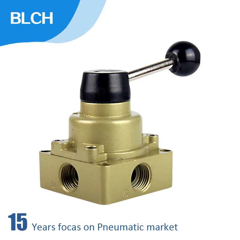 BLCH Manual Valve Cylinder Switch Spanner Directional HV 4-WAY ROTARY VALVE 1/4&quot 3/8 1/2&quot BSPT Pneumatic Hand Lever Valves |