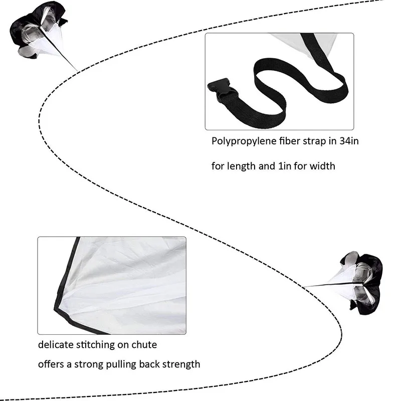 Бегущий скоростной парашют сопротивления 56 дюймов бегущий зонтик тренировочный Спринт силовой футбольный тренажер для бегуна, футбола