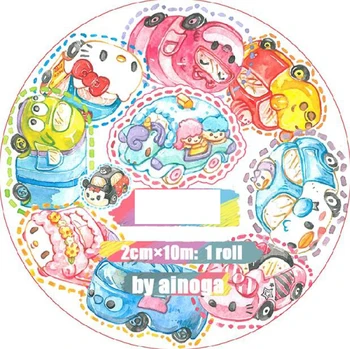 

2cm*10m color Kawaii cartoon Little girl car Decoration Original Washi Tape DIY Planner Diary Scrapbooking Masking Tape Escolar