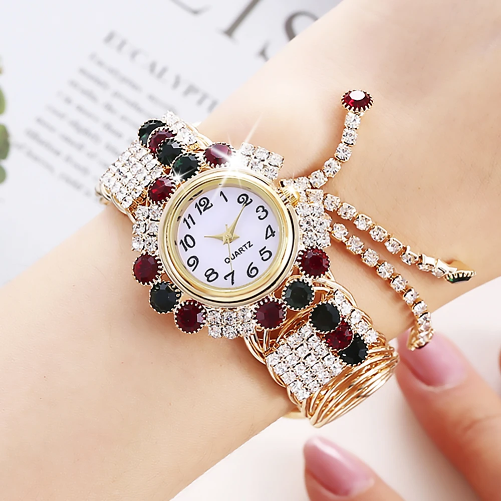 Топ бренд Роскошные Стразы браслет часы женские наручные часы Relogio Feminino Reloj Mujer Montre Femme часы