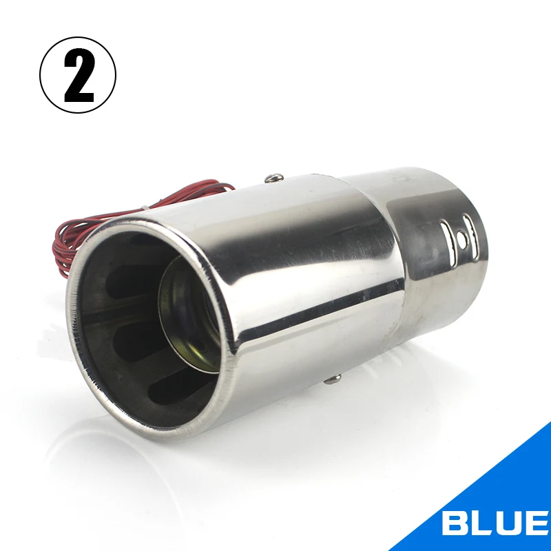 Универсальный автомобильный глушитель из нержавеющей стали, распылитель для труб, светильник, хвостовое горлышко, выхлопной модифицированный выхлоп, спрей-светильник, модулятор - Цвет: 2BE