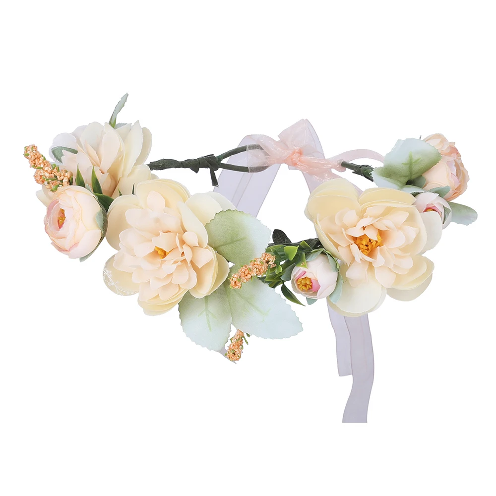

Haimeikang 2019 New Flower Women Bride Wedding Wreath Crown Headband Hair Accessories,Spring Summer Hair Band for Women,Girls