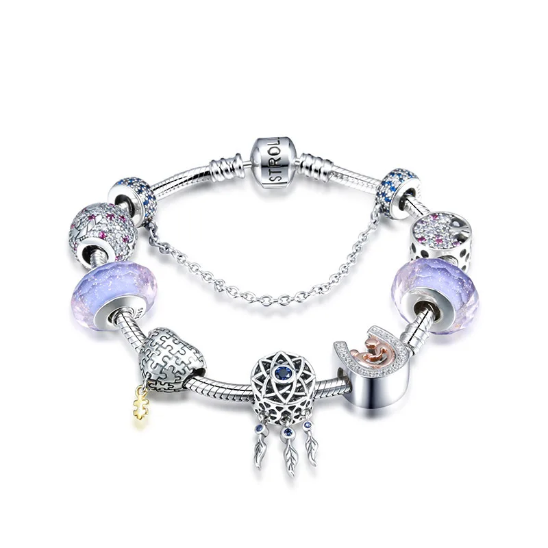 SG стерлингового серебра 925 мечта поддон-держатель и сердце Мода шарм браслеты и браслеты для женщин серебряные ювелирные изделия