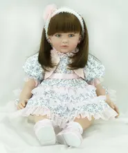 22 inch 55 cm Silicone baby reborn dolls, lifelike doll reborn babies toys Lovely Flower skirt doll
