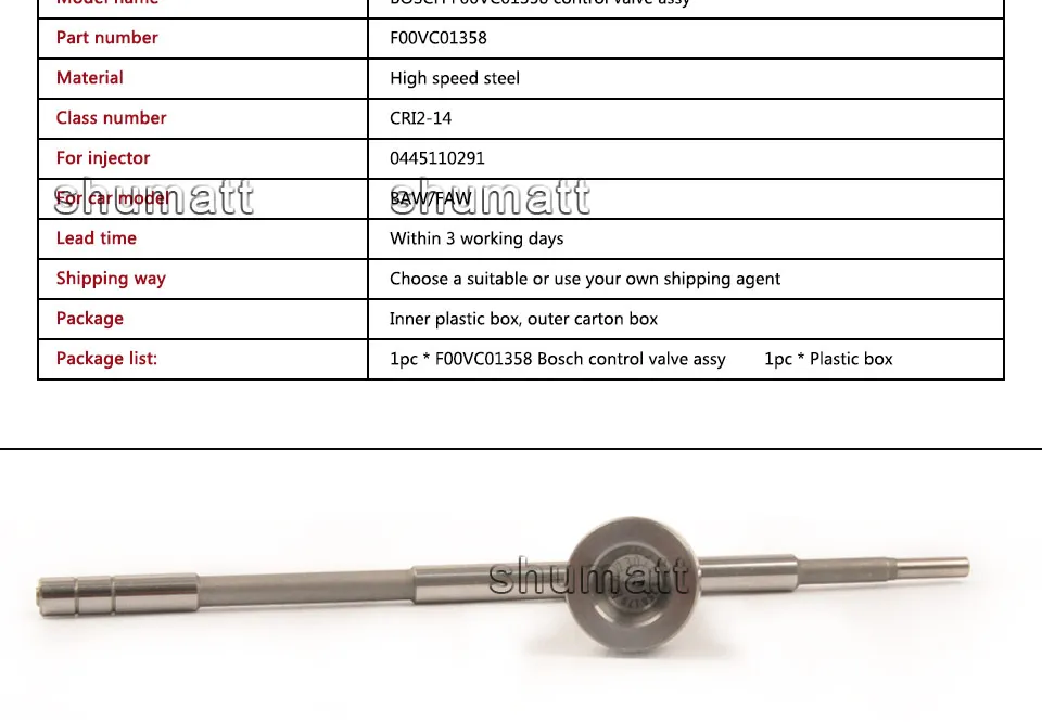 Применяется для 0445110291 высокое качество F00VC01358 Common Rail клапан управления F00V C01 358 FOOVC01358