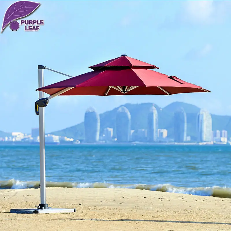 purple leaf cantilever umbrella