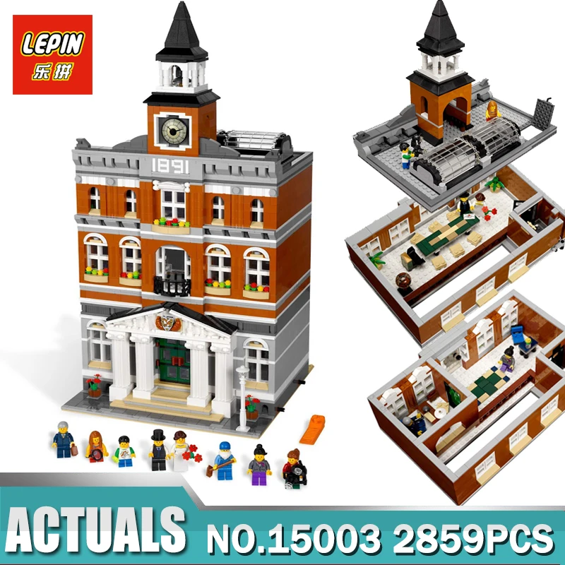 

2859Pcs Street View The Town Hall Model Building Kits Blocks Kid DIY Toy Compatible Legoinglys Self-Locking Gift