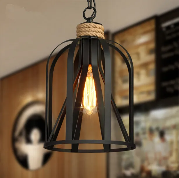 

American Country Garden Chandelier Industry Retro Iron Originality Bar Restaurant Rope Chandelier Free Shipping