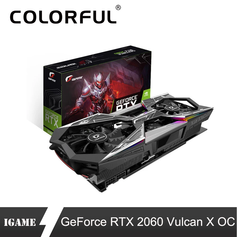 

Colorful iGame GeForce RTX 2060 Graphic Card Vulcan X OC Nvidia GDDR6 6G 1365Mhz/1830Mhz 192 Bit Video Card For Gaming PC