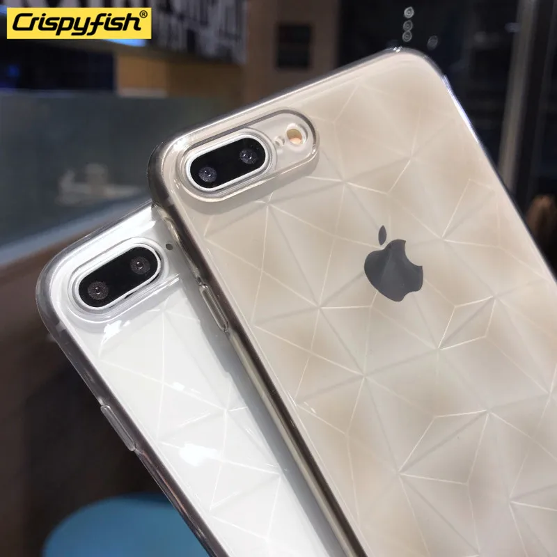 Crispyfish Роскошный Блестящий Бриллиант чехол для телефона для iPhone 6 6s 7 8 plus X Xs XR Xs Max Прозрачный Мягкий ТПУ силиконовый чехол