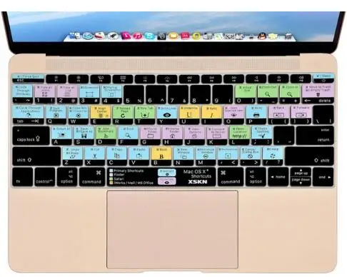 XSKN для Mac OS X ярлык дизайн горячие клавиши функциональный силиконовый чехол для клавиатуры для Macbook 12 дюймов retina US/EU макет - Цвет: US layout OS X
