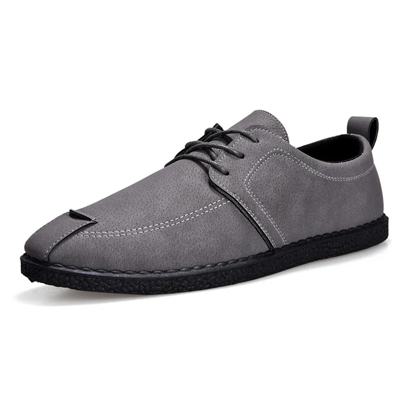 

New Summer Men Shoes Low Men Casual Shoes Lace Up Men's Flat Shoes Zapatos Hombre 2019 Fashion Black Pu Leather Shoes for Men