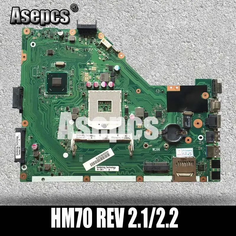 

Asepcs X55A Laptop motherboard for ASUS X55A NoteBook Computer Test original motherboard HM70 REV 2.1/2.2