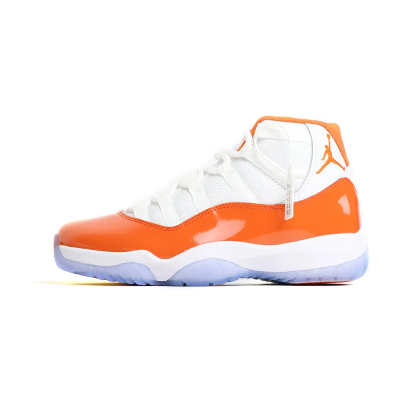 Jordan 11 Баскетбольная обувь белый оранжевый Зимняя Горячая теплая уличная