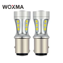 Woxma 2×1157 LED P21/5 Вт автомобиль Светодиодная лампа BA15D хвост авто лампы сигнала тормозной обратного DRL свет 3030 SMD 6000 К Amber красный, белый