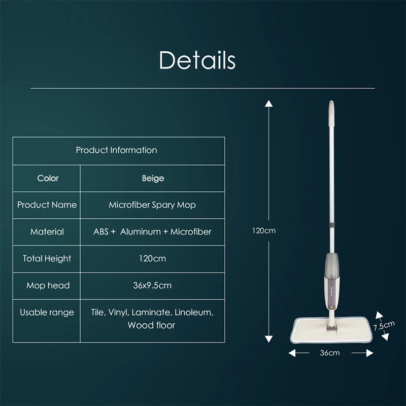 Price Magic Spray Mop Wooden Floor with Reusable Microfiber Pads 360 Degree Handle Home Windows Kitchen Mop Sweeper Broom Clean Tools