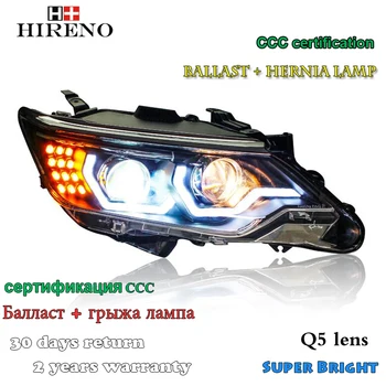 

Hireno Headlamp for 2015-2016 Toyota Camry Headlight Assembly LED DRL Angel Lens Double Beam HID Xenon 2pcs