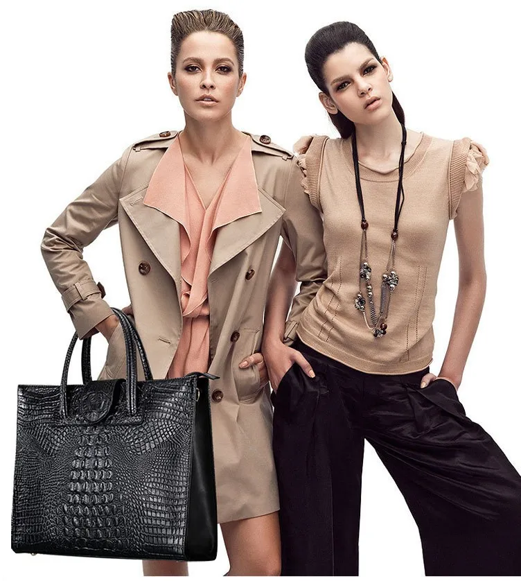 Роскошные женские OL сумки из натуральной кожи крокодиловой кожи сумка с 3D аппликацией высокое качество винтажные женские сумки на плечо