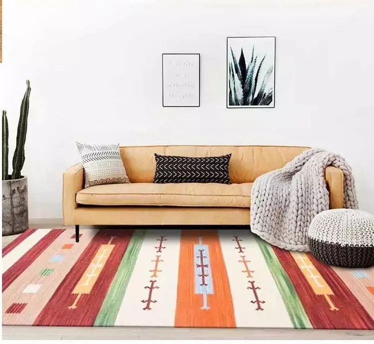 Винтажный американский стиль большой размер коврик для гостиной, ковер для кофейного стола с узором килим, великолепный коврик для украшения дома - Цвет: as picture