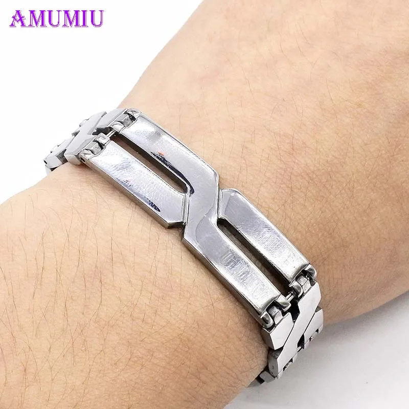 Браслет AMUMIU из нержавеющей стали для женщин и мужчин 2019 модные украшения с
