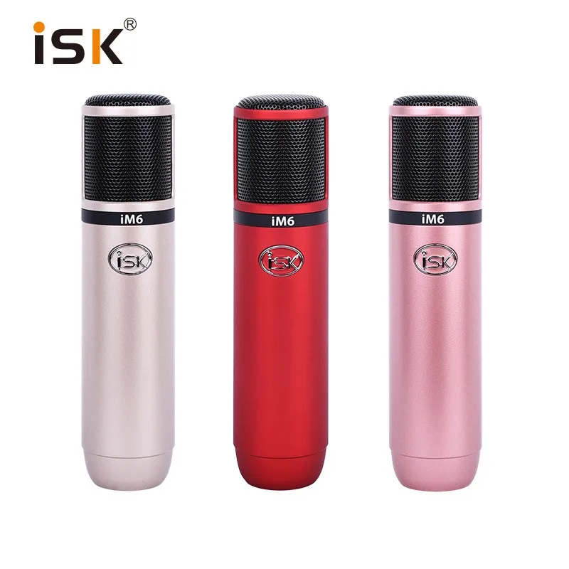 ISK IM6 Портативный мини Мобильный микрофон для караоке конденсаторный студийный 3,5 мм разъем регулятор громкости ручной ретро для телефона VS SGC-598